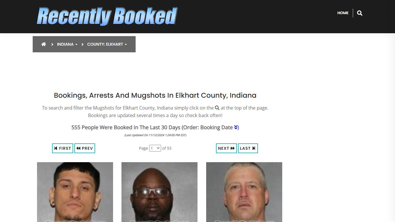 Bookings, Arrests and Mugshots in Elkhart County, Indiana - Recently Booked