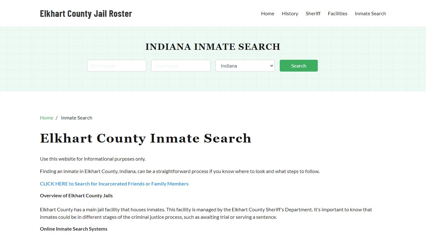 Elkhart County, IN Detainee Lookup