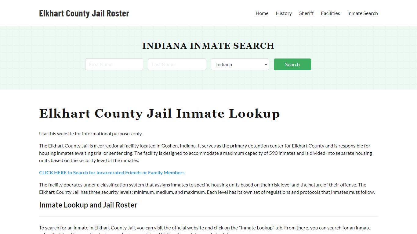 Elkhart County Jail Roster Lookup, IN, Inmate Search