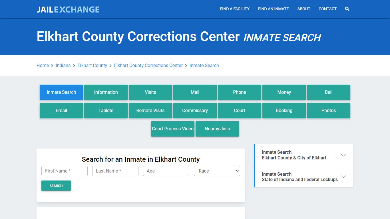 Elkhart County Corrections Center Inmate Search - Jail Exchange